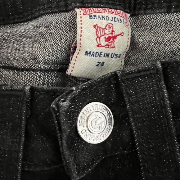 True Religion Skinny Jeans – Size 24 – Black w/ Swarovski Rhinestones – NWOT - Picture 8 of 11